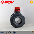 Double union plastic 2'' pvc valves